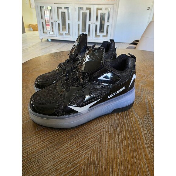 Big Kids Black Ainvlenan Light-Up Roller Sneakers Skates, EU Size 35, US 4.5 - Picture 3 of 16